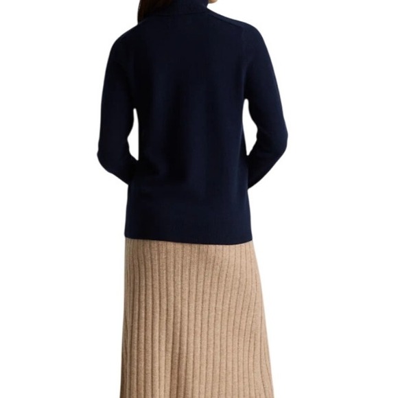Quince NWT SZ XL True Navy Mongolian Cashmere Turtleneck Sweater   Soft Warm - Picture 2 of 12
